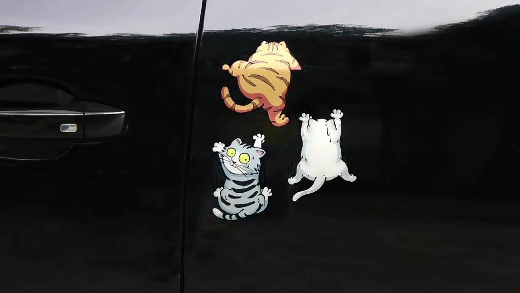 Sticker mèo cào vui nhộn