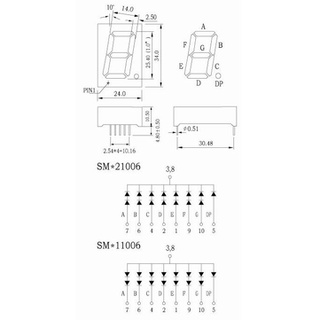 [5 cái] Led 7 đoạn 1.0 inch 24x34mm Anode (Dương chung)