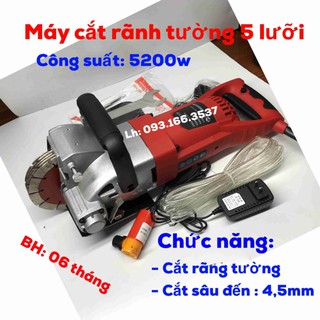 Máy cắt rãnh tường có thể lắp từ 2 đến 5 lưỡi