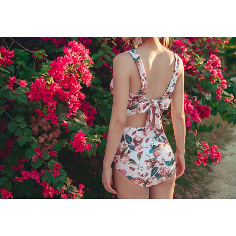 Bikini Hoa Có Gọng Đệm Mỏng Eo Cao W337