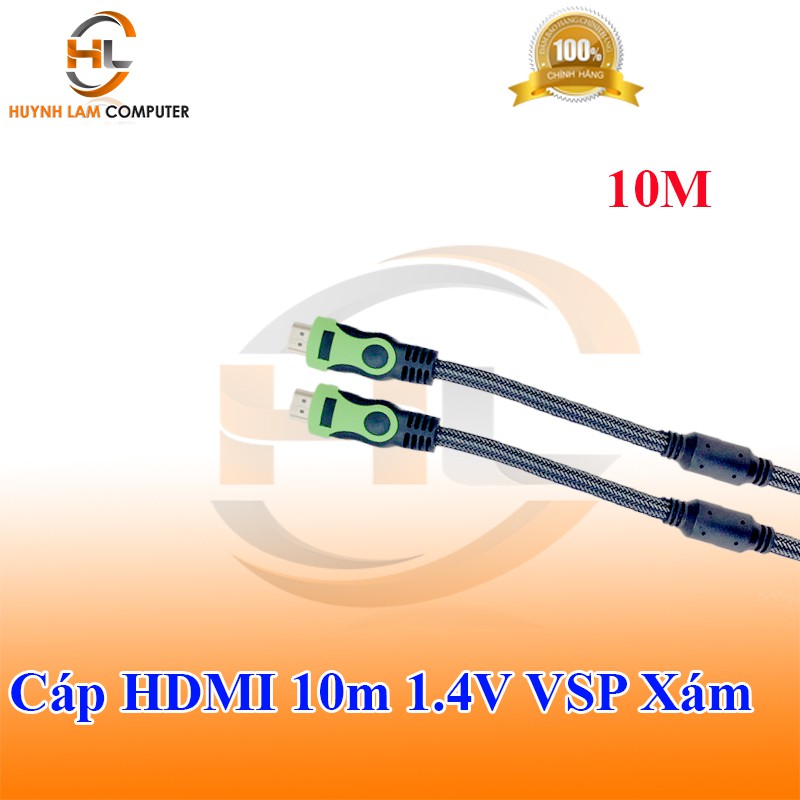 Cáp HDMI 10M VSP chuẩn 1.4V Full HD dây xám - VSP phân phối