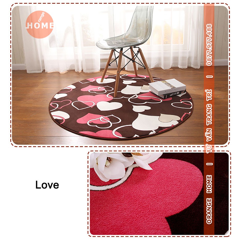 Thảm tròn chụp ảnh màu hồng nhạt 80cm | 100cm  | Nhung Nỉ | Trang trí phòng khách | phòng ngủ