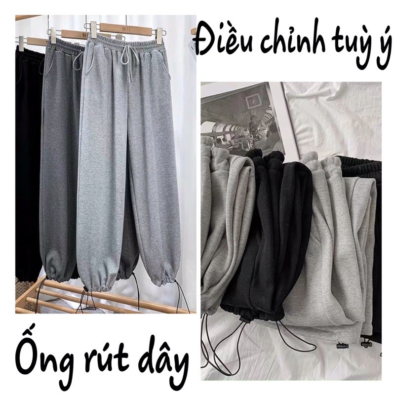 Quần Bo Gấu - Rút Dây Ống Mặc 2 Kiểu Cullotes Và Jogger Ullzang phong cách Hàn Quốc | BigBuy360 - bigbuy360.vn