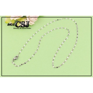 Dây chuyền inox nữ kiểu lá me 2mm