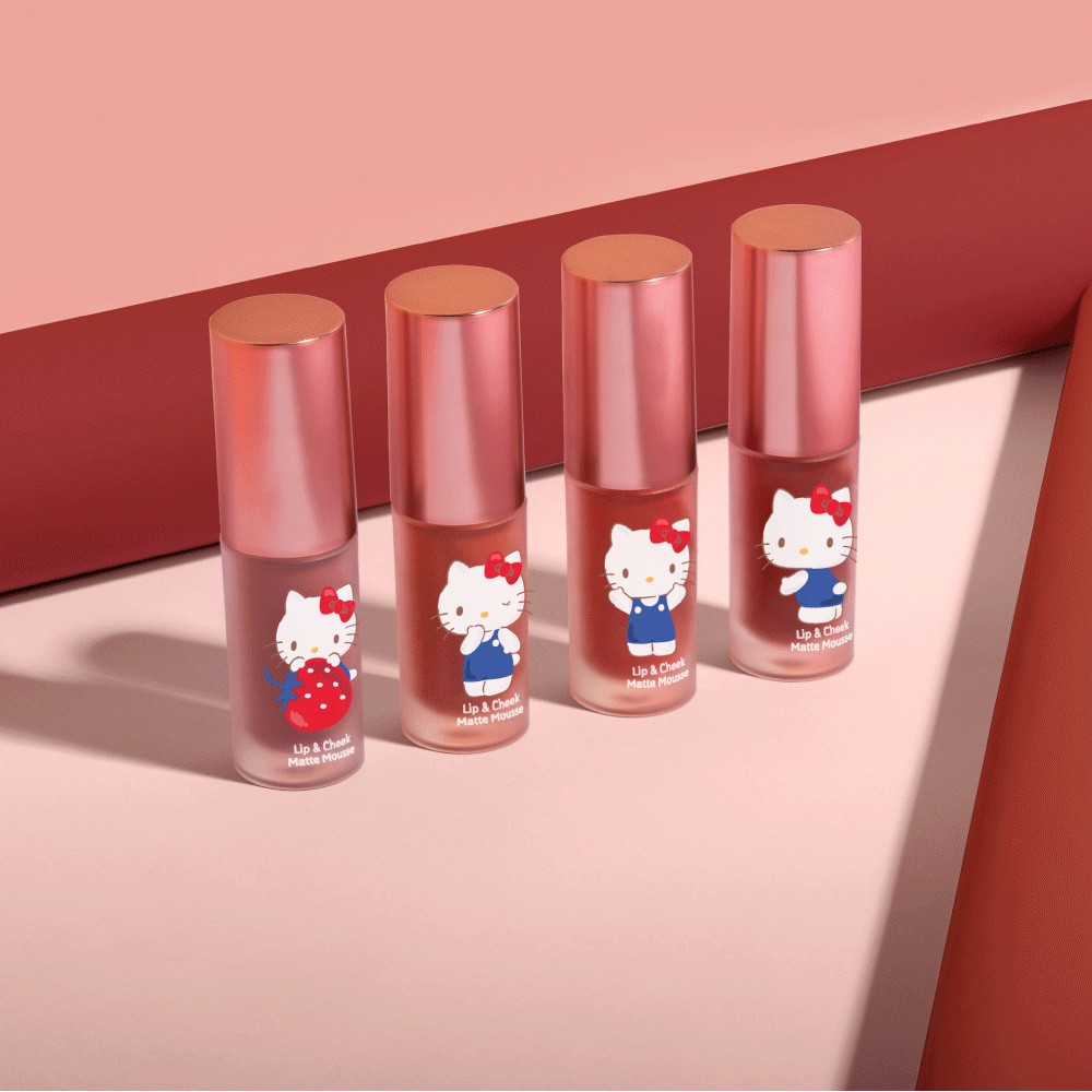 Cathy Doll Hello Kitty Lip & Cheek Matte Mousse 4g Son Kem Lì Và Má Hồng Hello Kitty Cathy Doll Lip & Cheek Matte Mousse
