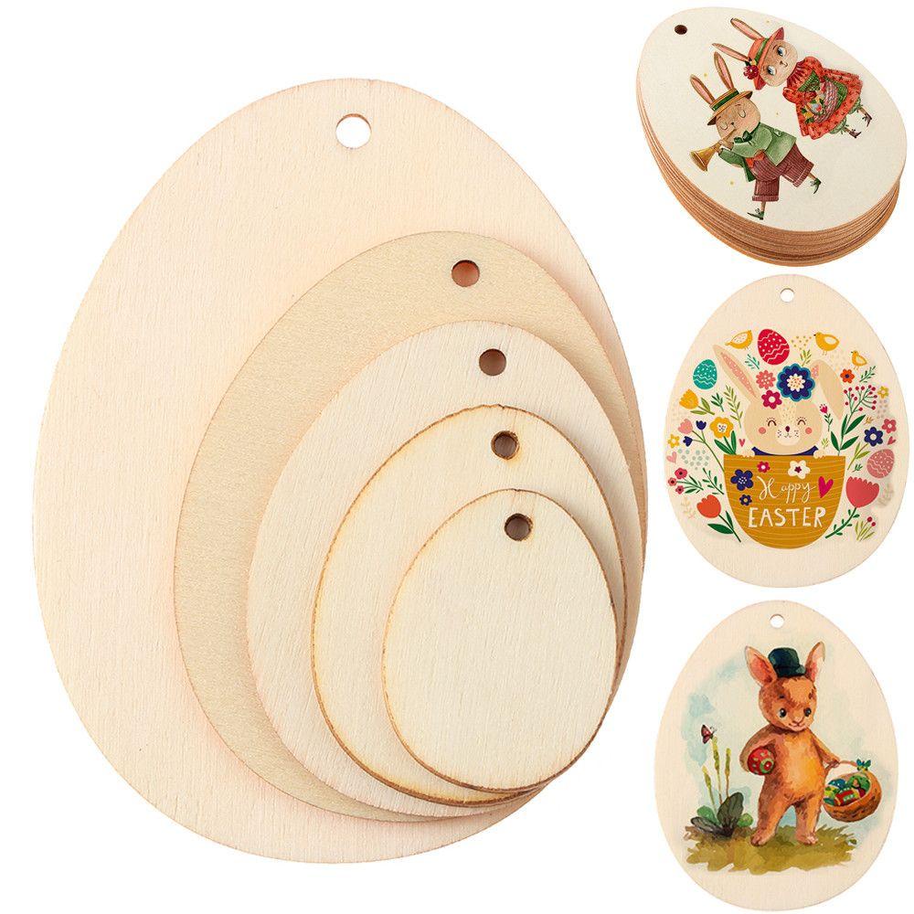 Set 10 / 25 / 50 Quả Trứng Gỗ Dùng Vẽ Họa Tiết Phục Sinh DIY