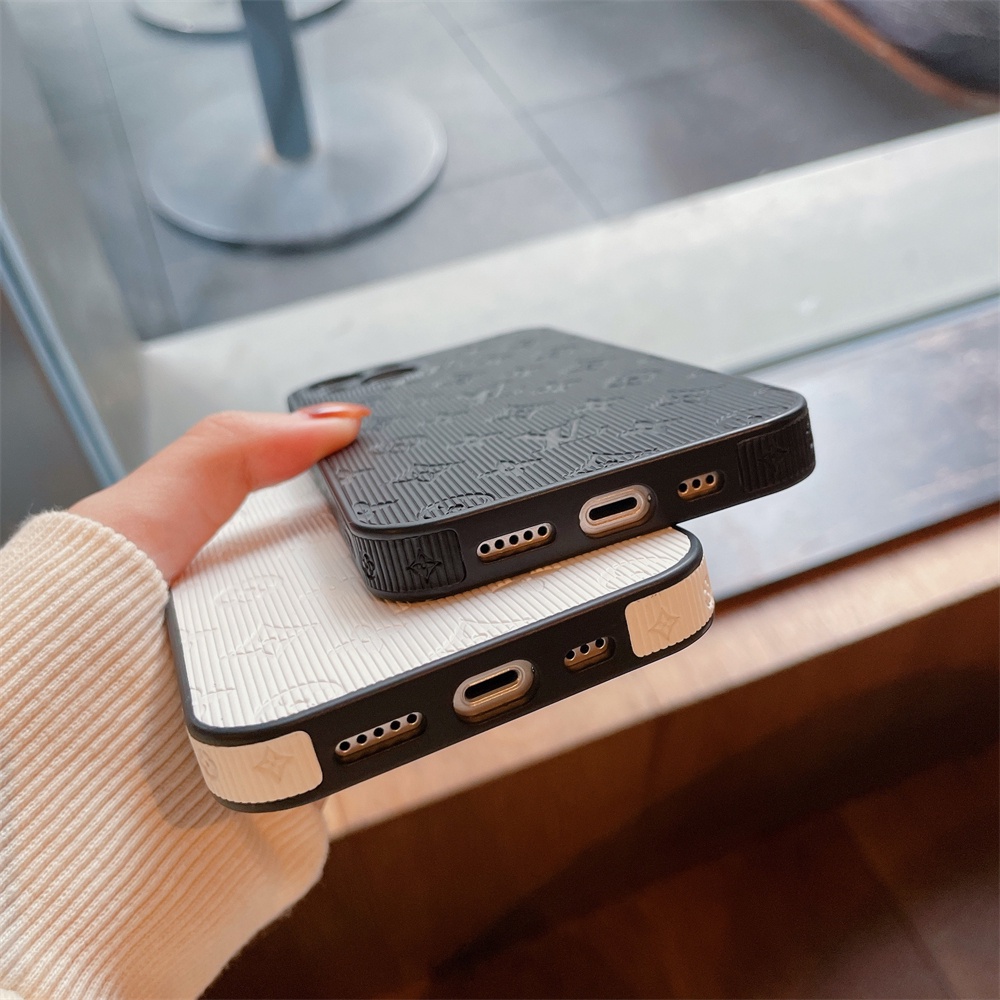 Ốp điện thoại bằng da in họa tiết chữ thích hợp cho IPhone 13 12 11 Pro Max XS Max XR X 8 7 Plus