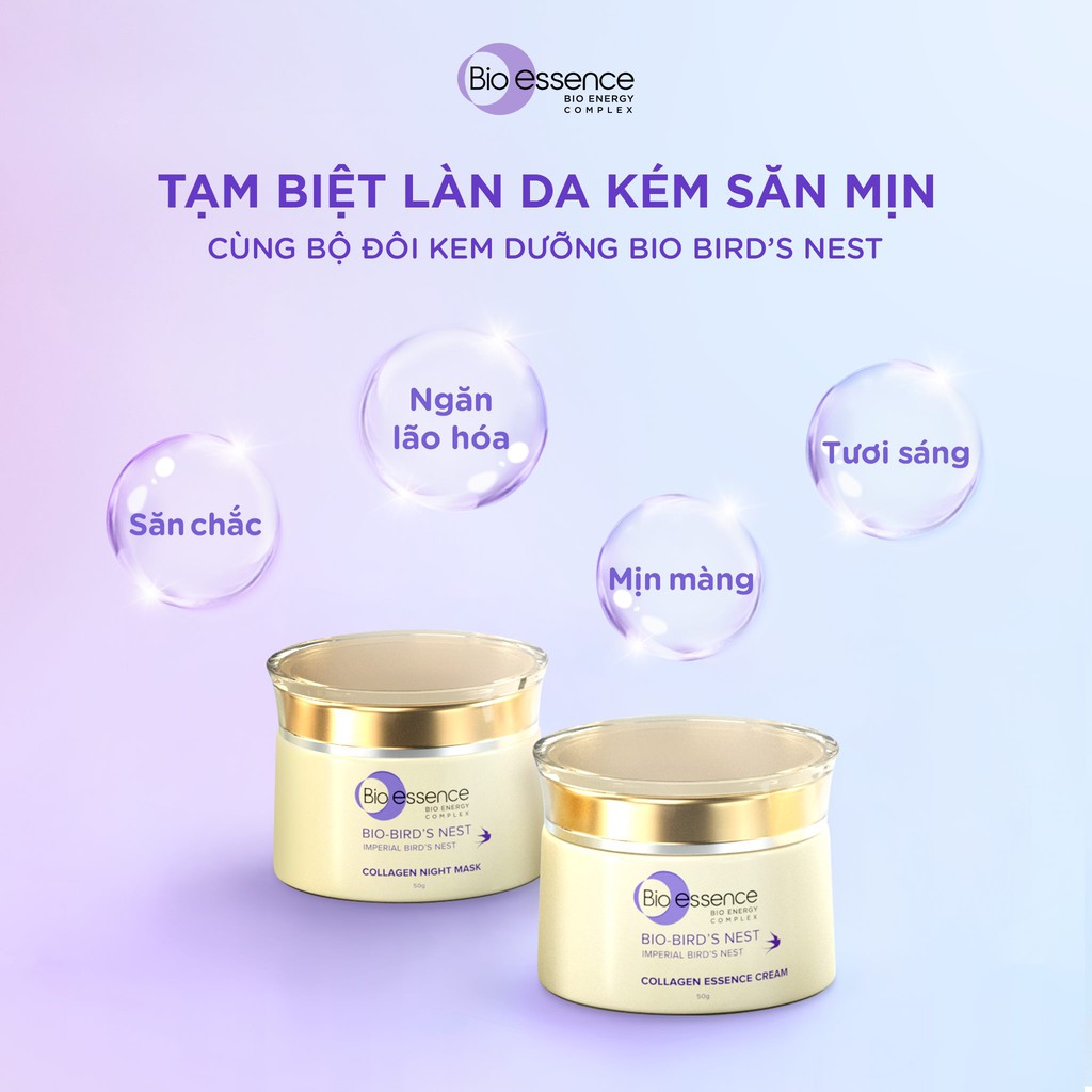 Bộ dưỡng da Bio-Essence Bio-Bird's Nest (Kem dưỡng tinh chất tổ yến & Collagen 50gr + Mặt nạ ngủ Night Mask 50gr) | BigBuy360 - bigbuy360.vn