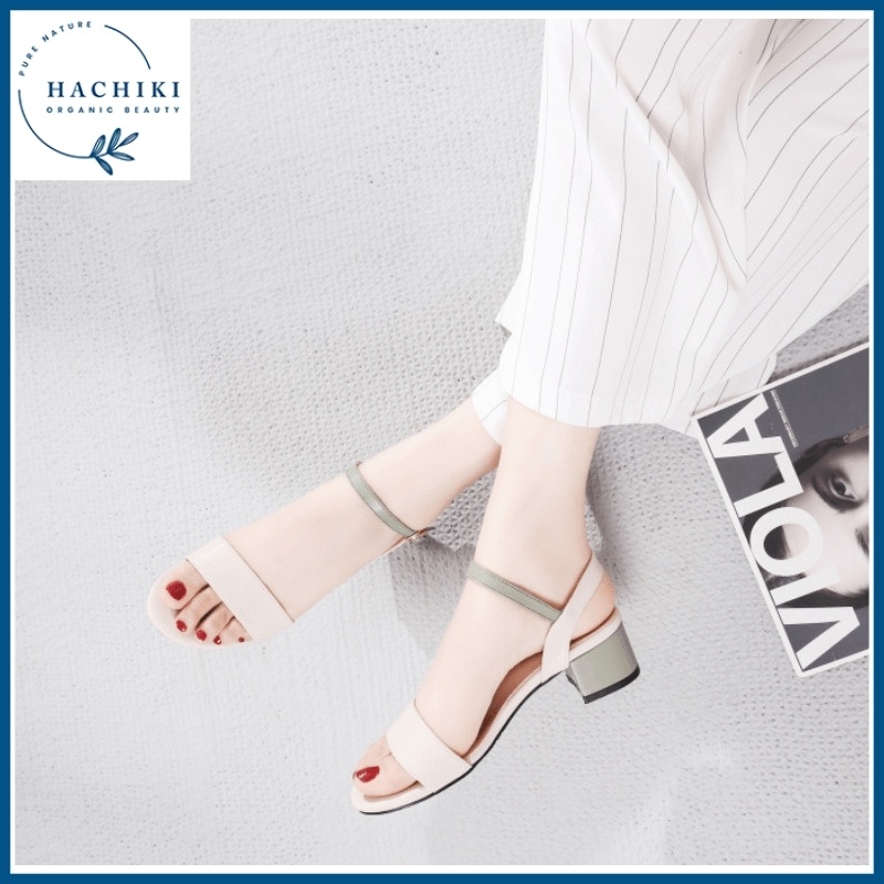 Sandal cao gót nữ 5p đế vuông công sở, đi học hằng ngày chất lượng bền đẹp HACHIKI quai ngang G09
