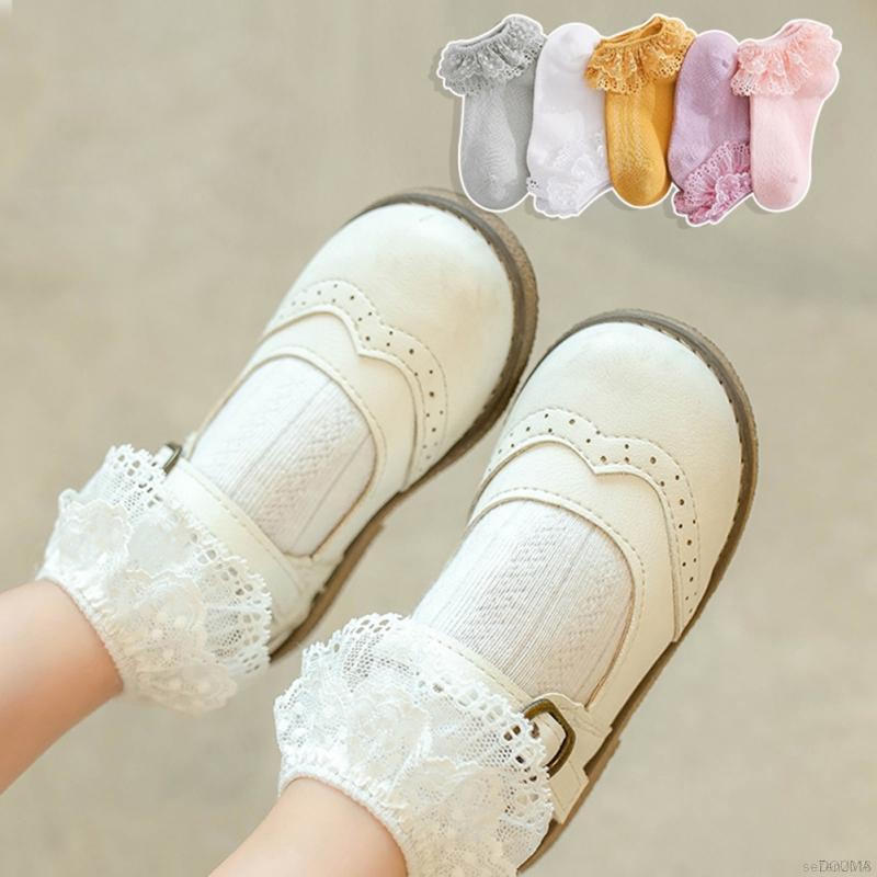 Vớ cotton thêu họa tiết dễ thương cho bé gái