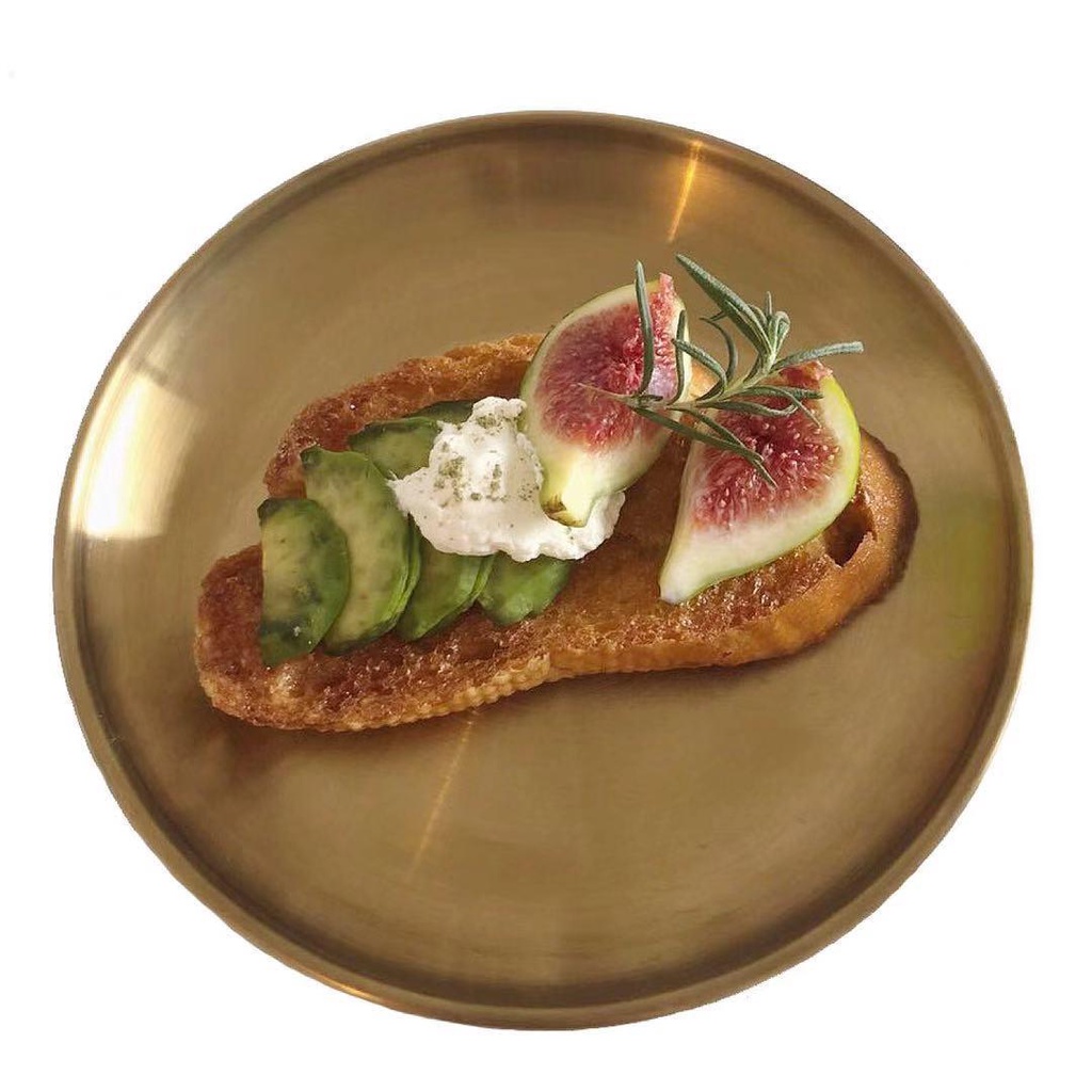 Đĩa Đựng Cà Phê / Trang Sức Bằng Thép Không Gỉ Màu Trơn Phong Cách Bắc Âu Sang Trọng