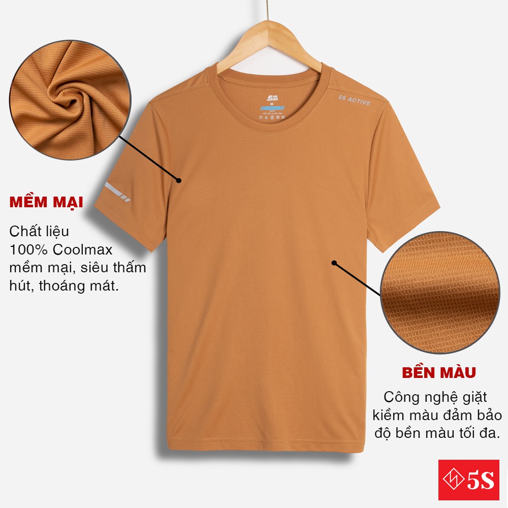 Áo Phông Nam Tay Ngắn 5S (5 Màu), Chất Liệu 100% Coolmax Mềm Mại, Thấm Hút Nhanh Chóng, Siêu Mát (TSO21050) | BigBuy360 - bigbuy360.vn