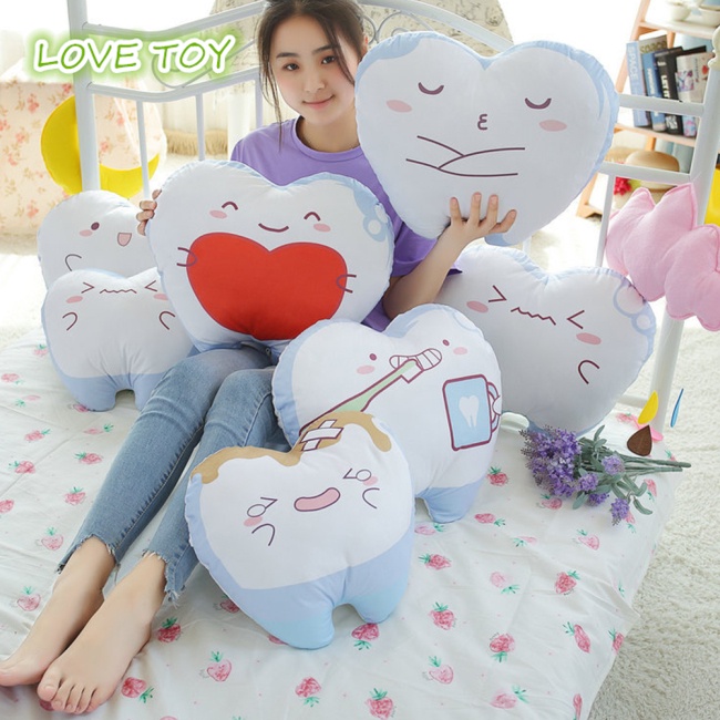Gối Nhồi Bông Hình Chiếc Răng Cười Mềm Mại Có Thể Giặt Sạch Trang Trí Nhà Cửa/Sofa