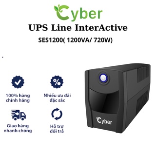 Bộ lưu điện ups 1200va cyber line interactive ses1200 chuyên dùng cho máy tính để bàn, thiết bị y tế