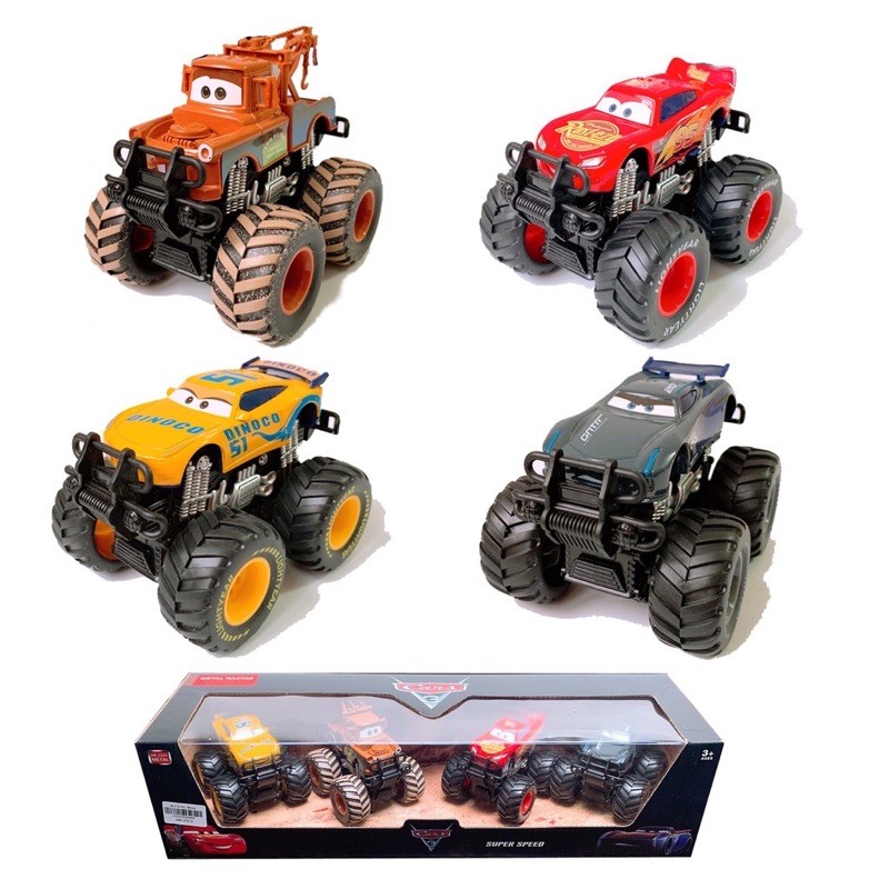 Hộp Đồ Chơi 4 Xe Đà Mcqueen Monster Thế Giới Xe Đua Quái Xế