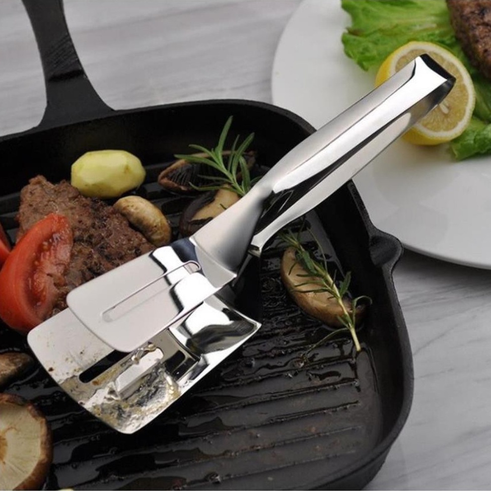 Kẹp Gắp Thức Ăn Inox 2T Mới Về - Xẻng Xúc Lật Đồ Chiên Nướng Rán - Kẹp Gắp Đá, Đồ Hấp, Đồ Nóng