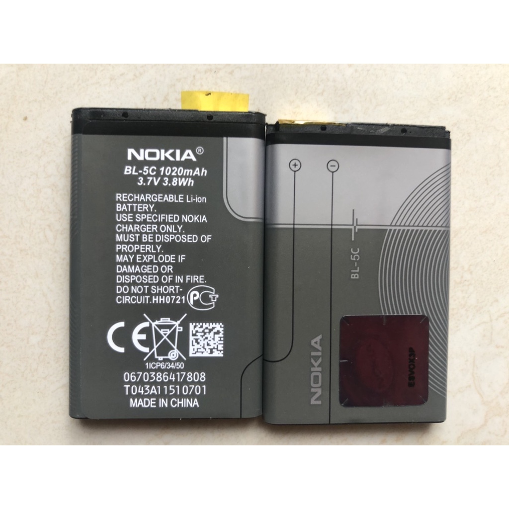 Pin nokia Bl 5C (2 ic chống phù) Cho Nokia 1280, 110i... pin dùng cả tuần (bảo hành 12th đổi mới trong 30 ngày)