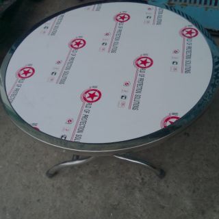 Bàn tròn inox 8 tấc chân lùn