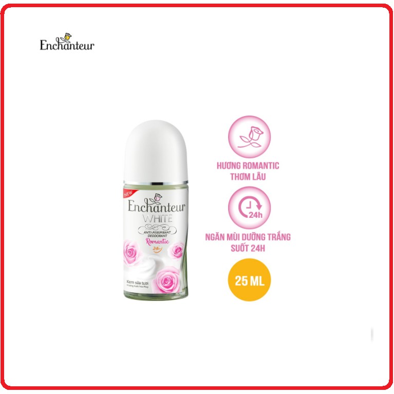 Lăn Khử Mùi ENCHANTEUR WHITE Trắng Da 25ml