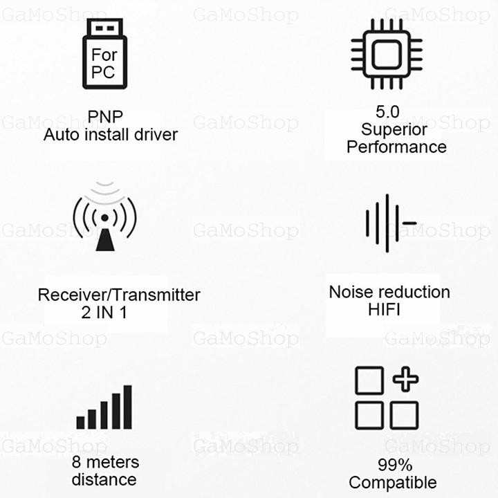 Bộ USB Bluetooth đa năng TR6 4 in 1 Thu Và Phát Bluetooth Âm Thanh Stereo cho amply,loa, tivi,laptop