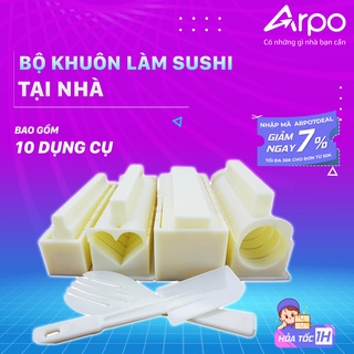 Khuôn làm sushi, cơm cuộn, kimbap phong cách nhật bản cao cấp - khuôn cuộn sushi 10 món nhiều hình dáng đa dạng dễ dùng