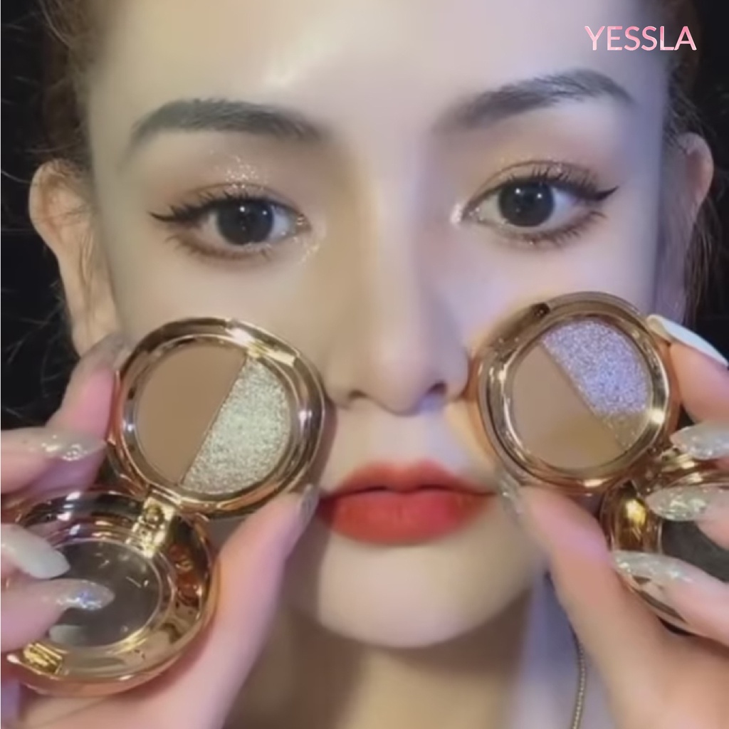 [Chính hãng] Bảng phấn mắt đôi 1 màu lì và 1 màu nhũ lấp lánh | BigBuy360 - bigbuy360.vn