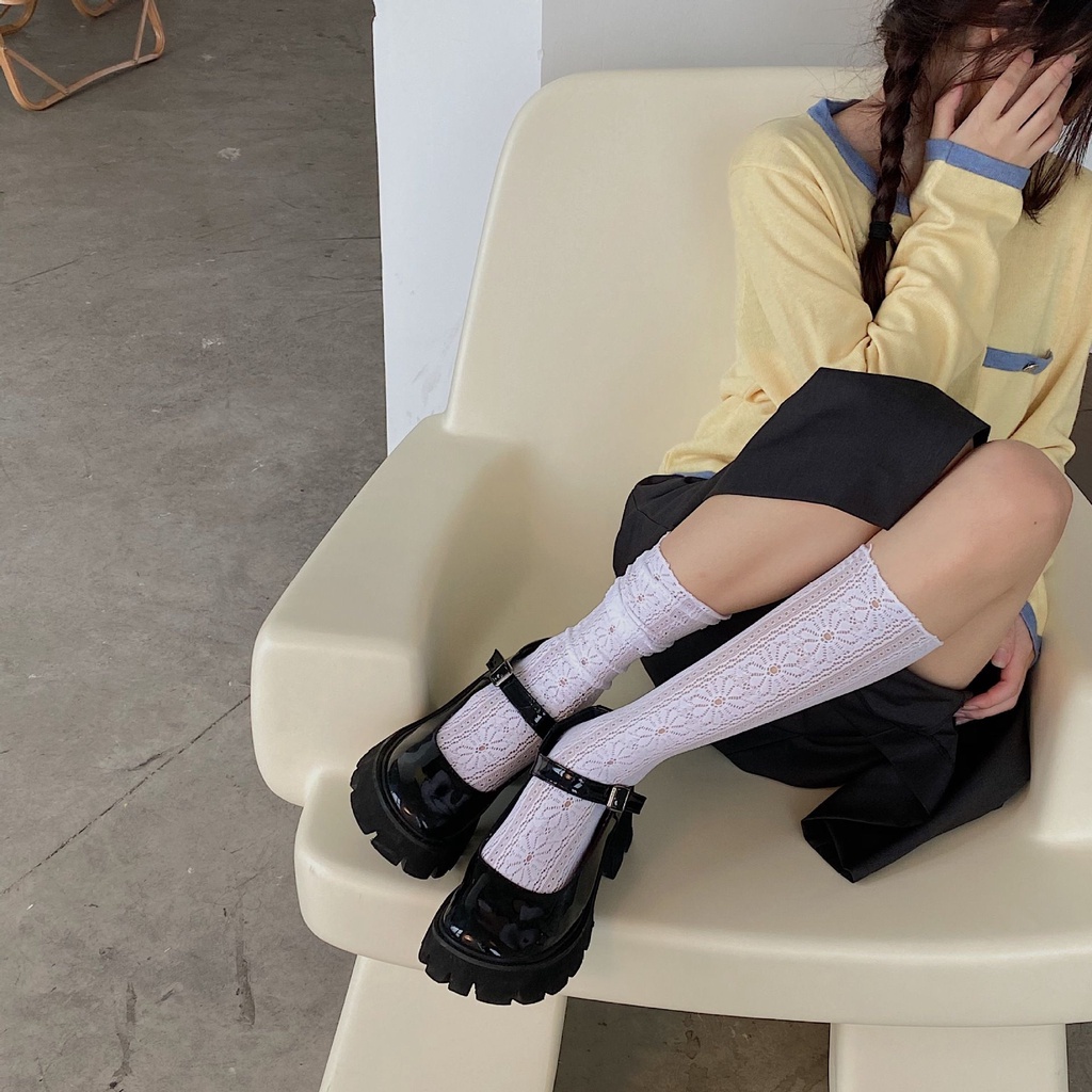 Đôi Vớ Ống Dài Phối Ren Hoa Phong Cách Lolita Nhật Bản Cổ Điển Cho Nữ