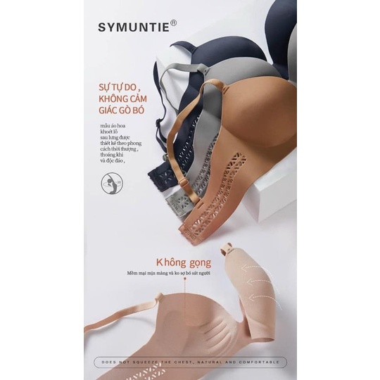 áo lót nữ su đúc SYMUNTIE bản hoa 3D, áo ngực thông hơi đệm hình bàn tay siêu đẹp hàng cao cấp | BigBuy360 - bigbuy360.vn