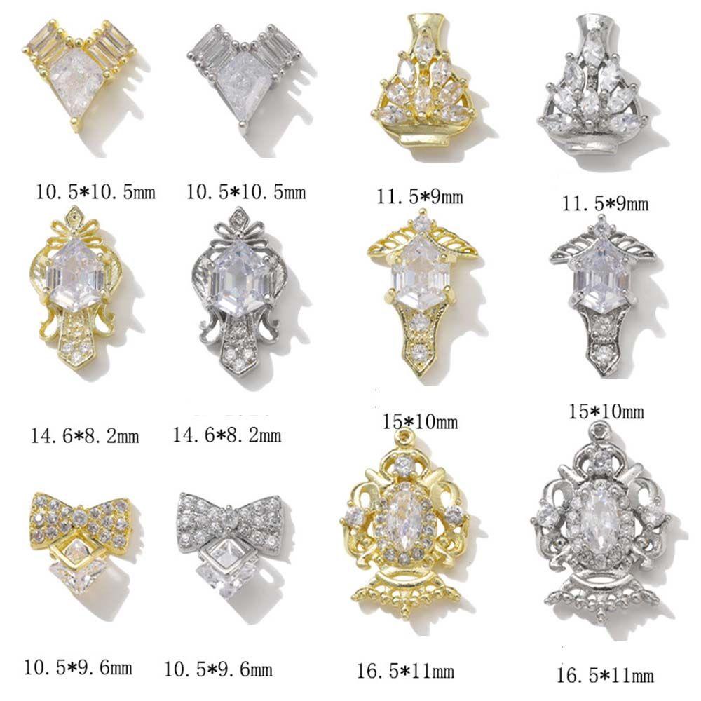 JARRED Phụ Kiện Đá Đính Trang Trí Móng Tay 3D Hình Nơ Sang Trọng