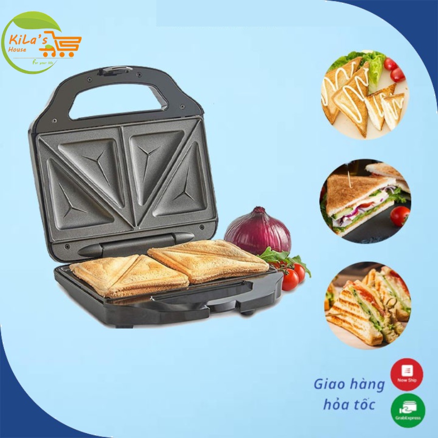 Máy Nướng Bánh Mì NIKAI 700W, Nướng Bánh Nhanh Chóng, Tiện Lợi - Máy Ép Bánh Mì Chống Dính, Có Khóa An Toàn, Cao Cấp