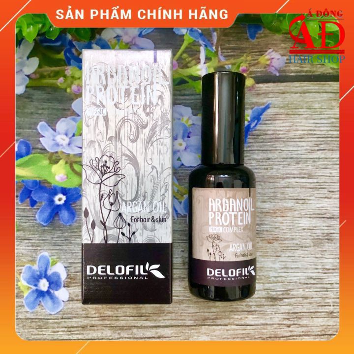 [+Tặng mũ trùm] TINH DẦU DELOFIL ARGAN OIL PHỤC HỒI TÓC HƯ TỔN BÓNG MƯỢT 50ML
