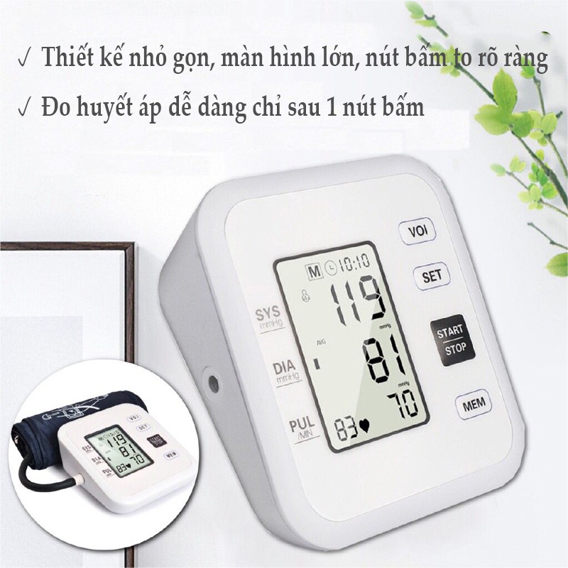 MÁY ĐO HUYẾT ÁP BẮP TAY CHÍNH HÃNG ĐO NHỊP TIM MÀN HÌNH HIỂN THỊ LCD ĐO CHÍNH XÁC BẢO HÀNH 5 NĂM LM44