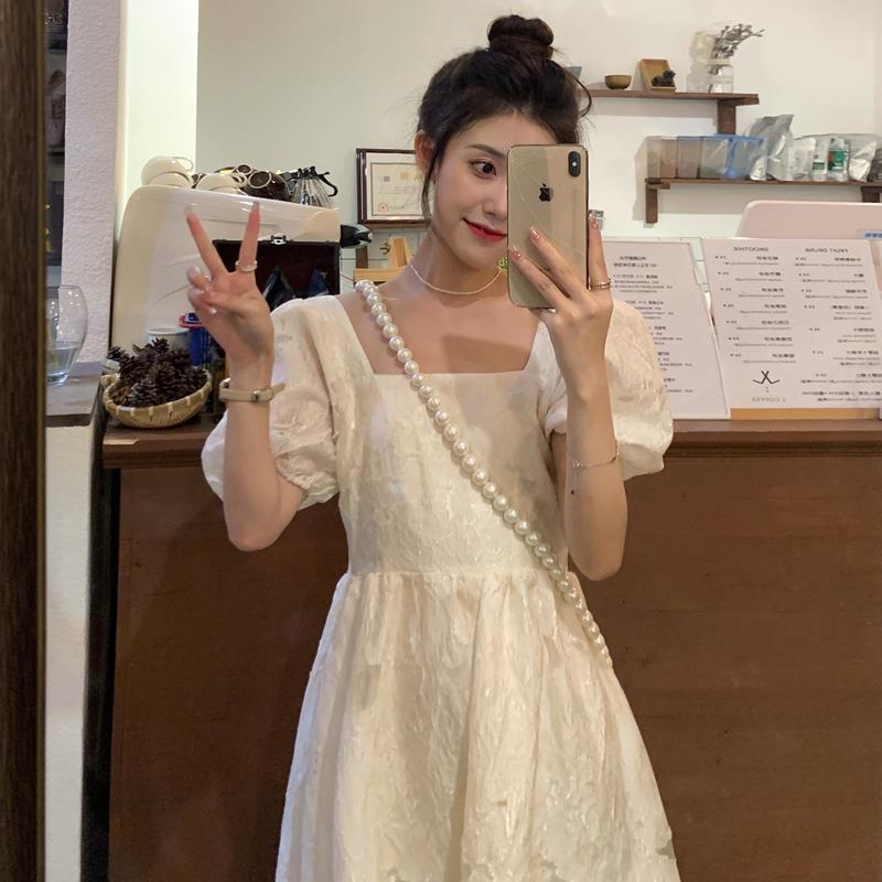 Đầm Tay Phồng Kiểu Retro Pháp Thiết Kế Thanh Lịch Cho Nữ