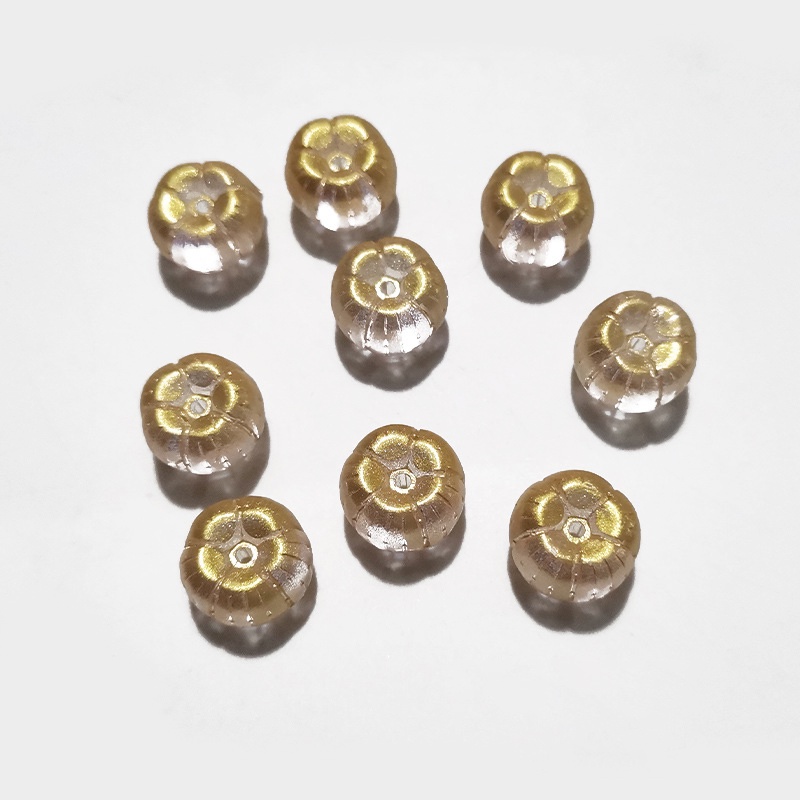 5 trái bí ngô lớn 14*14mm chất liệu thủy tinh nguyên liệu làm trâm làm trang sức cosplay cổ phục