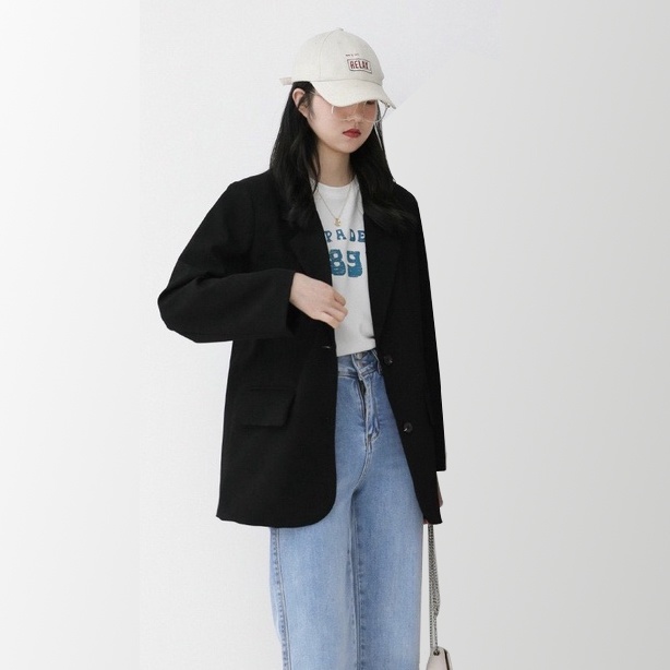 Áo blazer nữ tay dài dáng rộng công sở ulzzang bigsize LOKISO AK08 | BigBuy360 - bigbuy360.vn