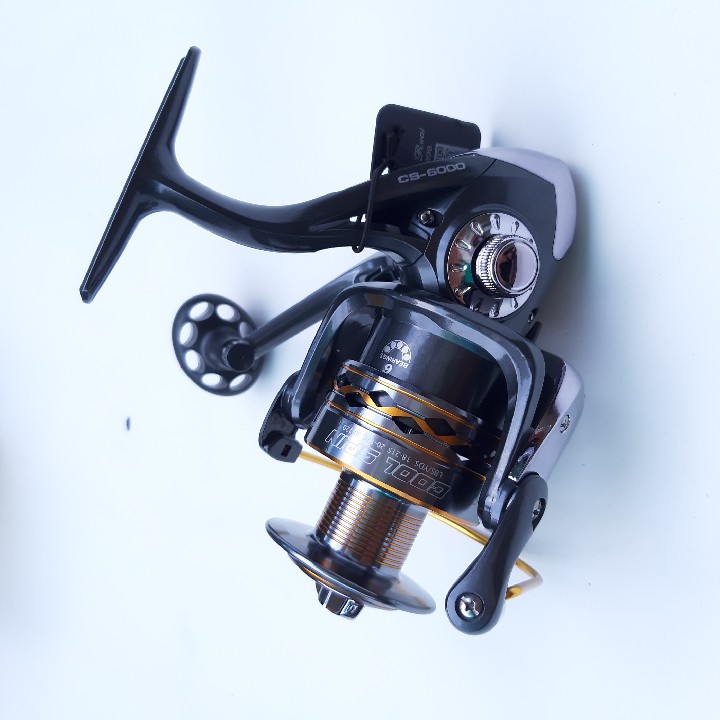 Combo bộ cần câu shimano 2 khúc đặc, máy câu yolo CS 6000 kèm phụ kiện