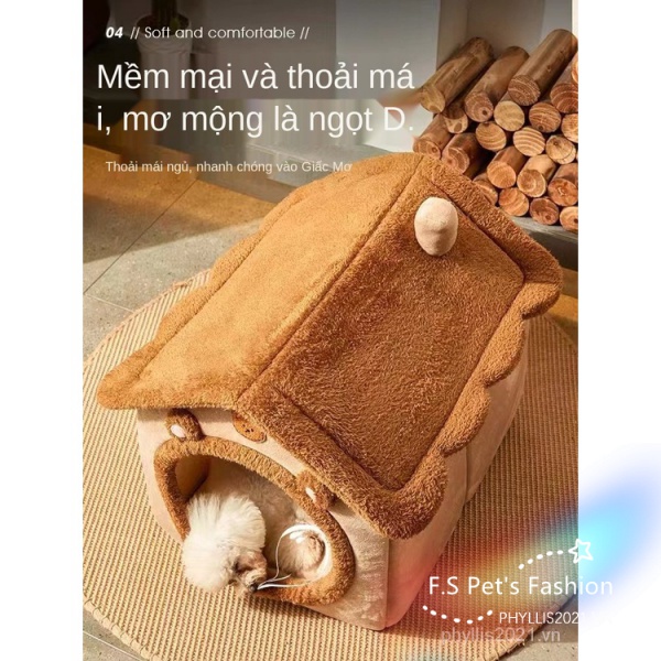 ♡ Fs ♡Giường Ngủ Chất Liệu Mềm Mại Dễ Giặt Tẩy Dành Cho Thú Cưng
