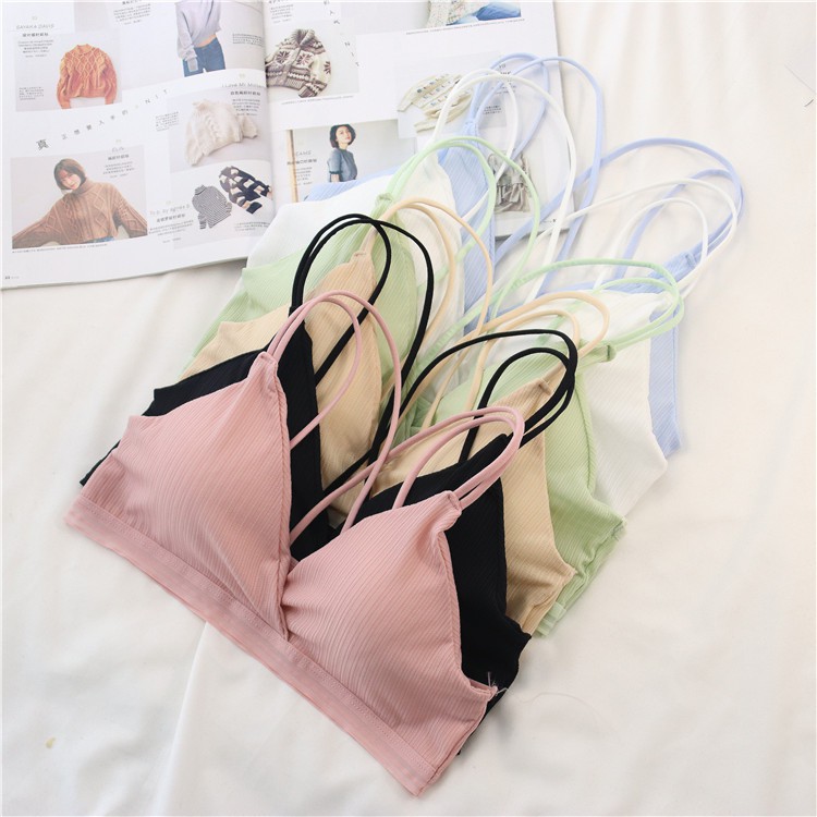 Áo ngực bra nữ len tăm 4 dây thể thao nâng ngực -  Áo lót bralette tập gym coton mềm không gọng mút mỏng YLY17 | BigBuy360 - bigbuy360.vn