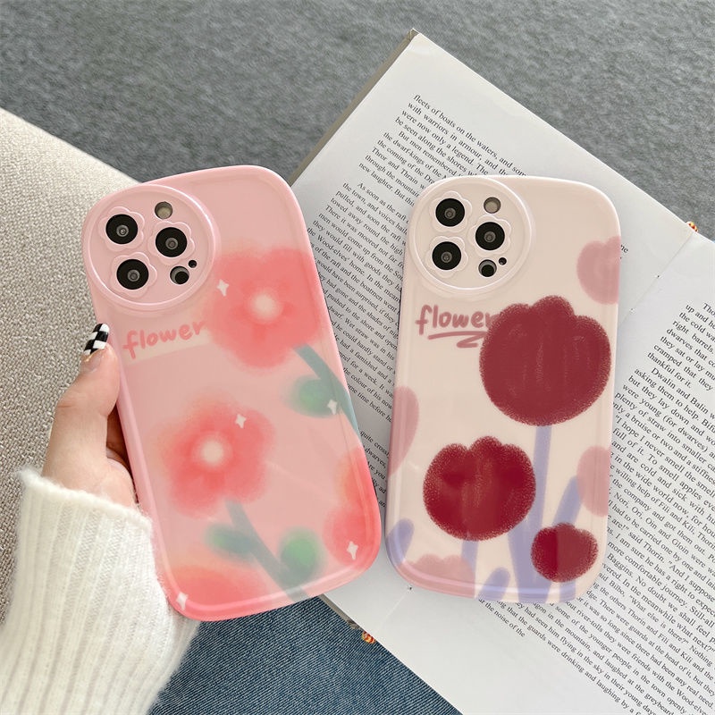 Ốp Điện Thoại Họa Tiết Hoa Tulip Dễ Thương Dành Cho IPhone 12 13 11 Pro Max X Xs Max Xr