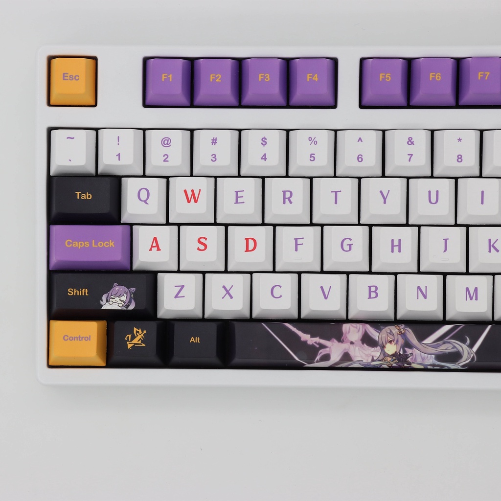 Genshin Impact Keqing Keycap Cherry Profile Nút bàn phím PBT cá tính chủ đề cho phím cơ với chiều cao kiểu