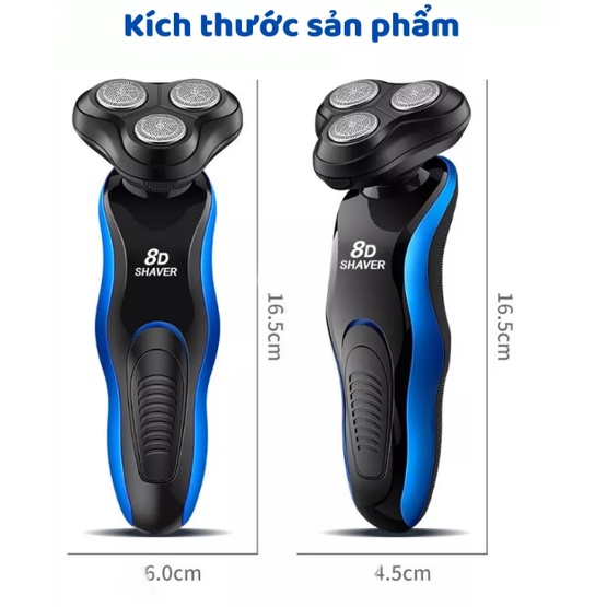 Máy cạo râu 3 trong 1 8D SHAVER tích hợp cạo râu, cắt tóc, tỉa lông mũi giúp bạn dễ dàng làm đẹp tại nhà