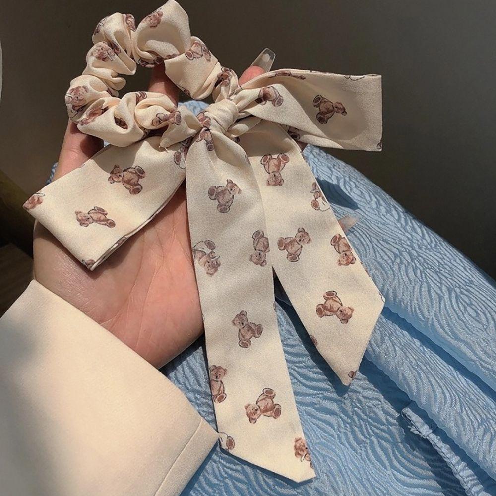 Dây Cột Tóc Thắt Nơ Bằng Vải Nhiều Màu Sắc Phong Cách Hàn Quốc Cổ Điển Dành Cho Nữ