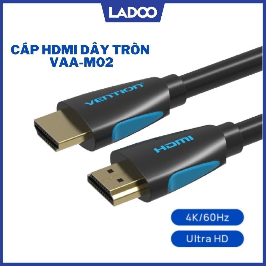 Cáp HDMI 2.0 hỗ trợ 4K 60hz dài 1.5m/2m/3m/5m/10m - Cáp HDMI Dây tròn VAA-M02 Chính Hãng Vention