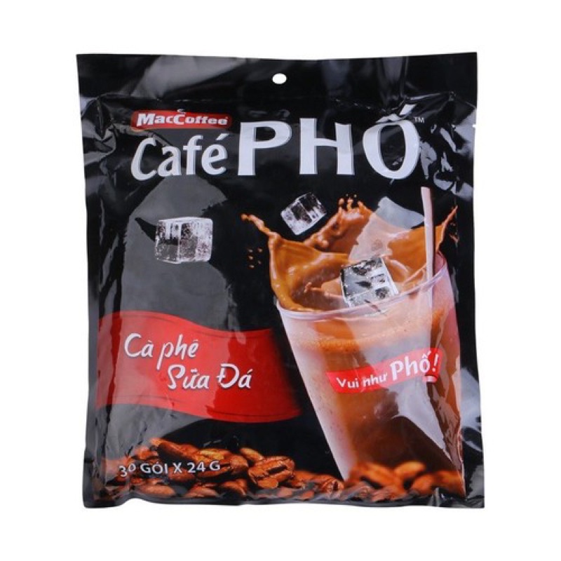 Cà phê sữa đá MacCoffee Café Phố 720g- bịch 30 gói