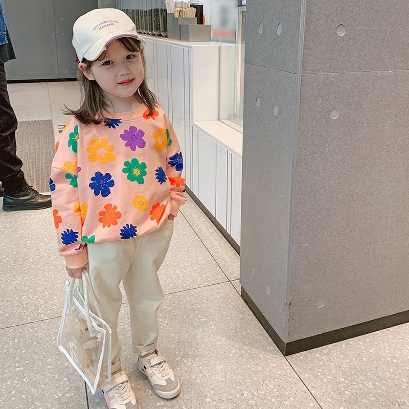 Áo Tay Dài Cổ Tròn Phong Cách Hàn Quốc Cho Bé Gái