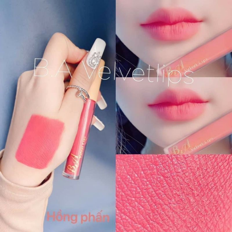 Son B.A Beauty Chính Hãng màu Hồng Phấn(tặng hủ dưỡng môi thảo mộc Colagen)