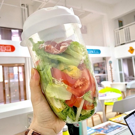 Cốc đựng salad 1000ml trong suốt sáng tạo