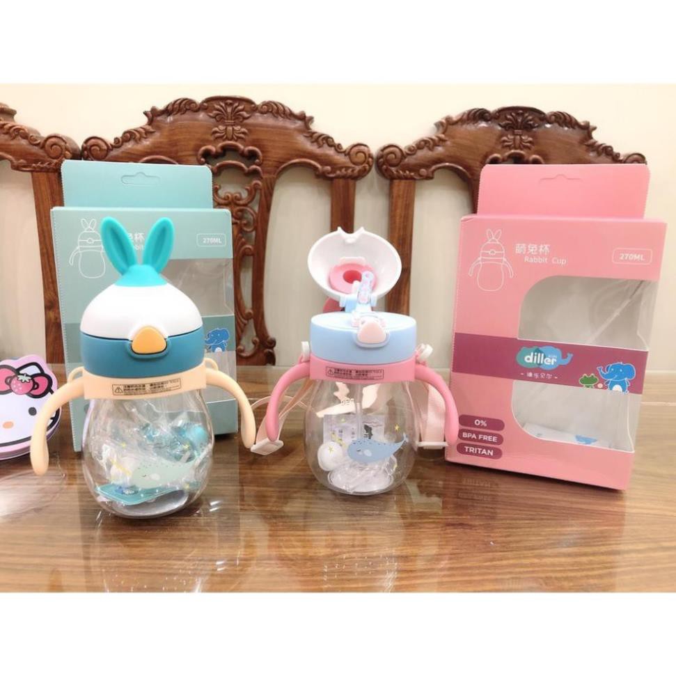 Bình tập uống nước, sữa Diller cao cấp chống sặc kèm dây đeo