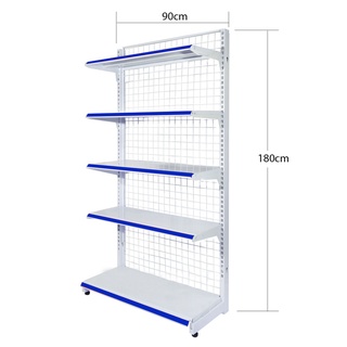 Kệ siêu thị đơn áp tường d900xr430xc1800x5 tầng bộ độc lập