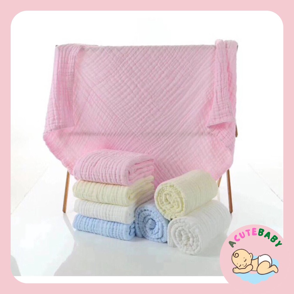 Khăn tắm kiêm chăn đắp sợi tre 6 lớp màu trơn cao cấp
